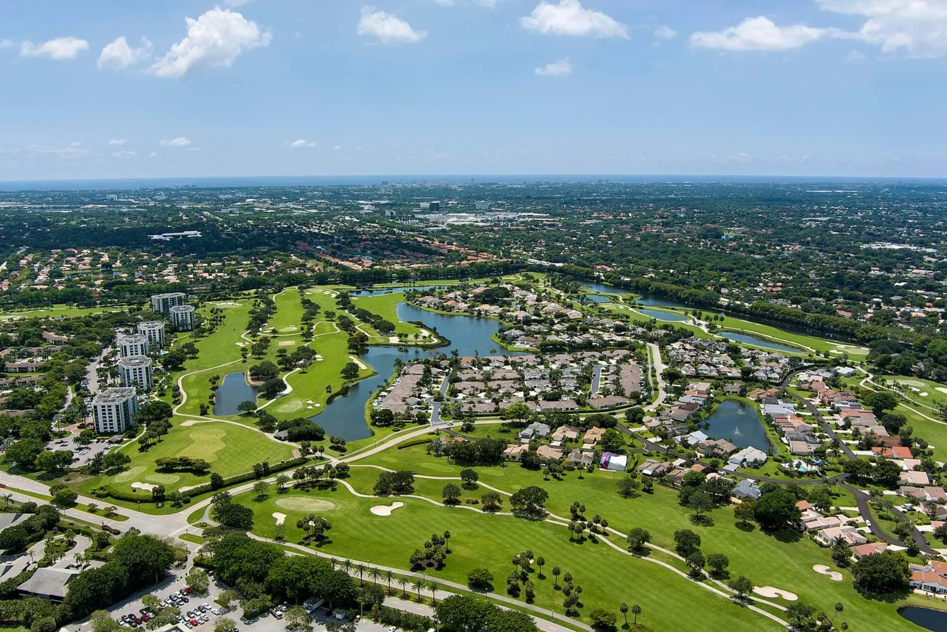Aerial view of homes in Boca West Country Club